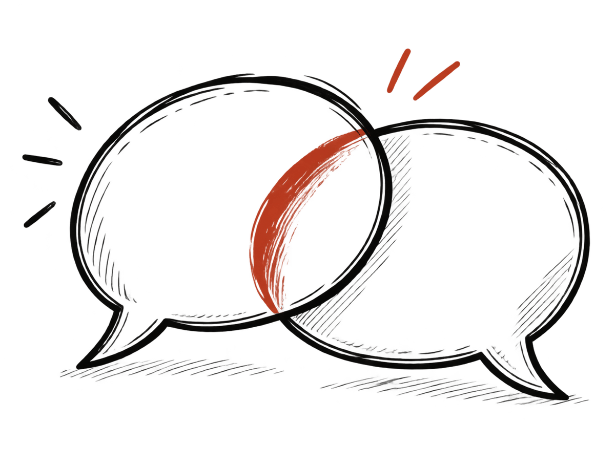 A conversation to work through a question.