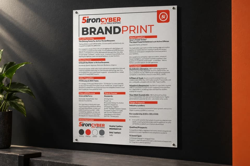 5ironCyber Brandprint design, work by Michael Sebastian at d2 Digital Designs