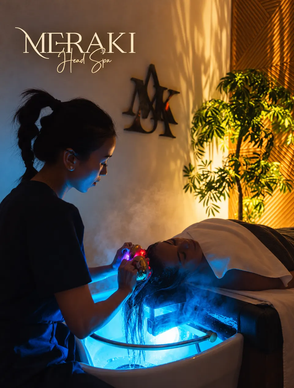 Meraki Head Spa: A quieter room — treatment in progress