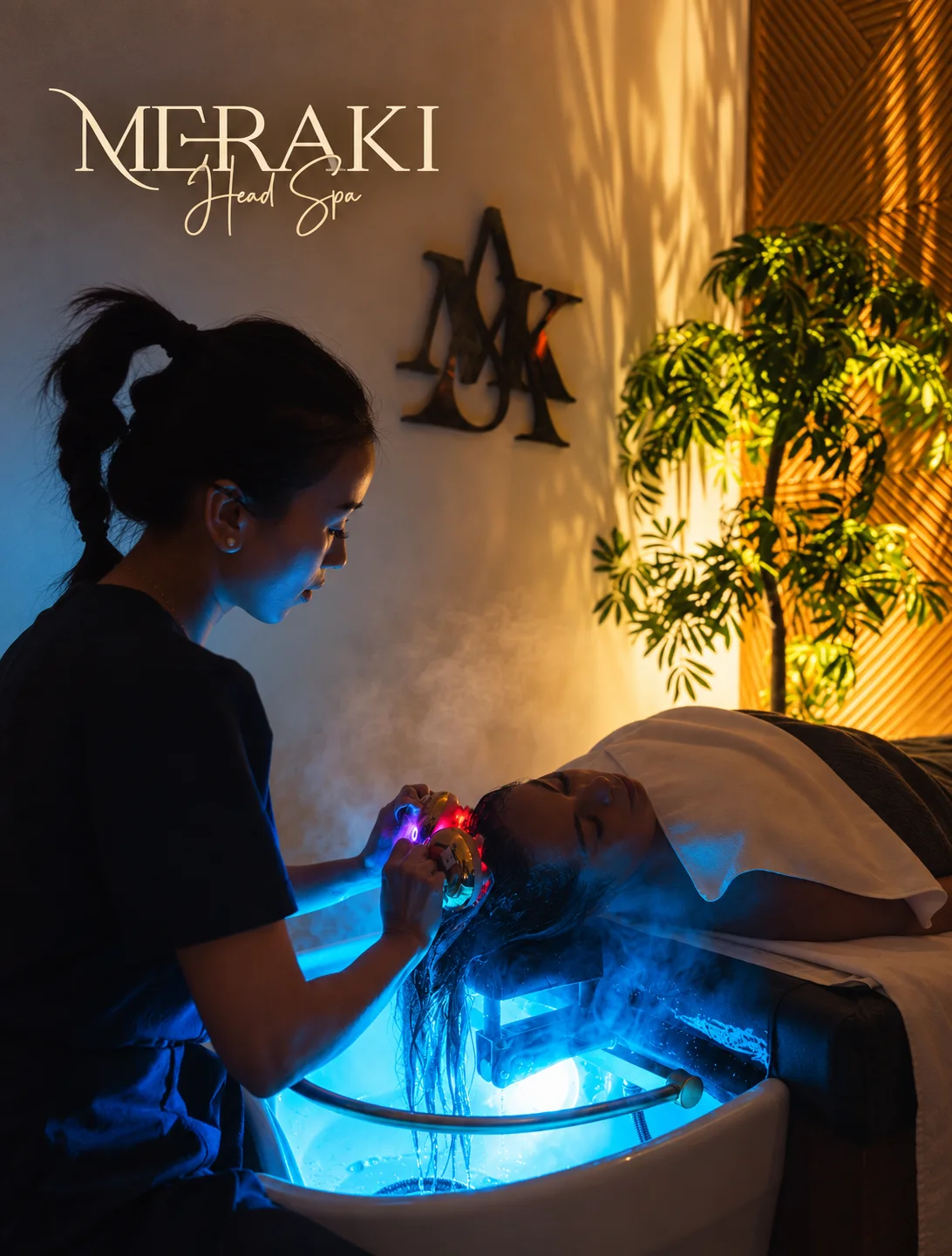Meraki Head Spa: A quieter room — treatment in progress