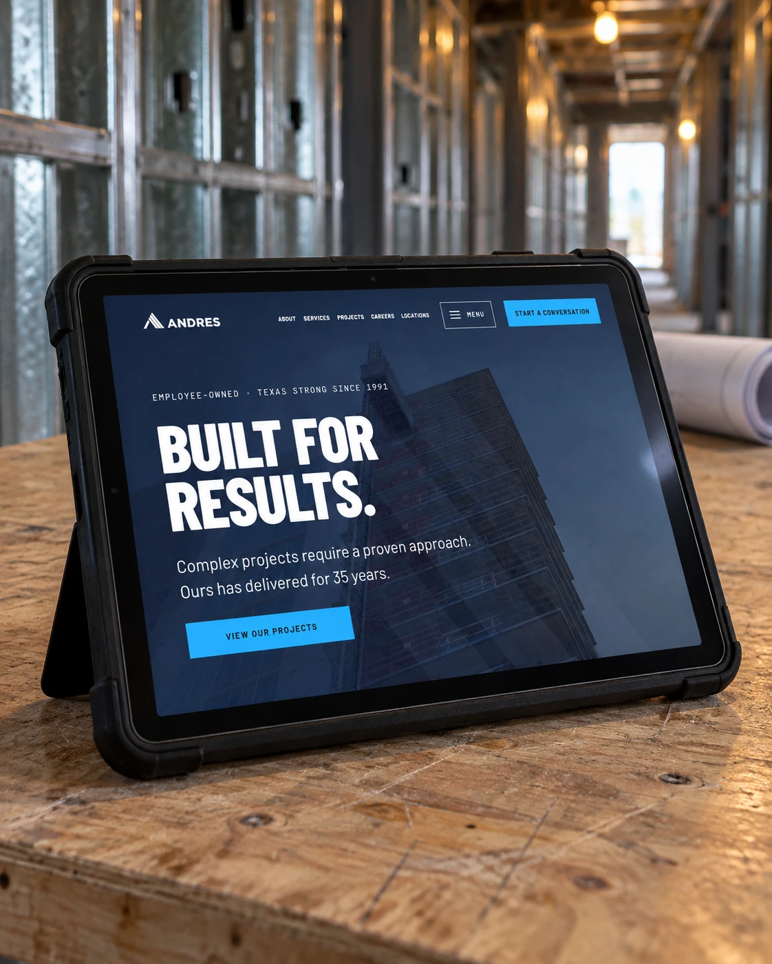 ANDRES: website in the field / tablet.