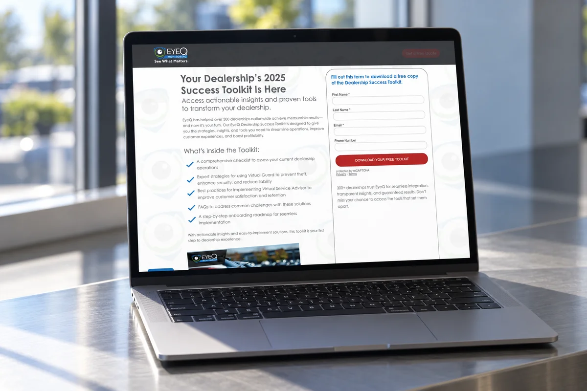 Dealership Success Toolkit / laptop for EyeQ Monitoring.