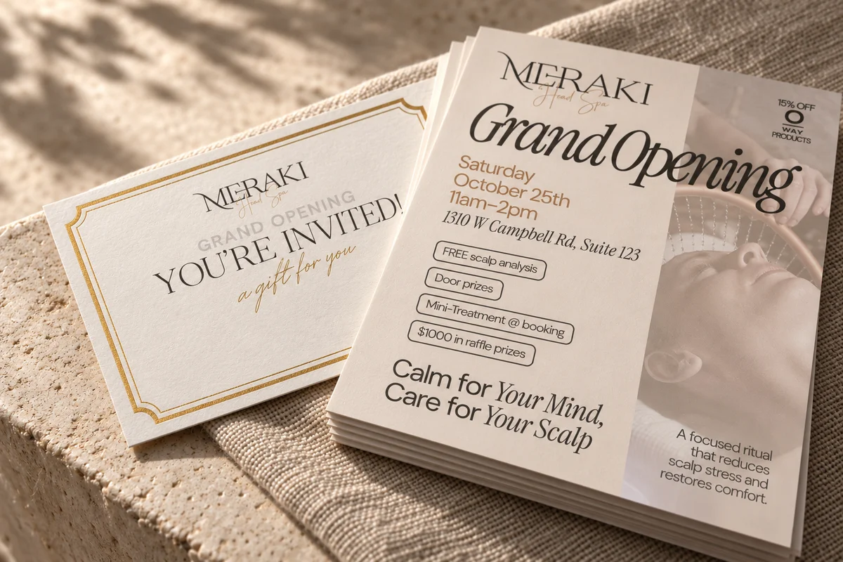 Invitation / intimate print detail for Meraki.