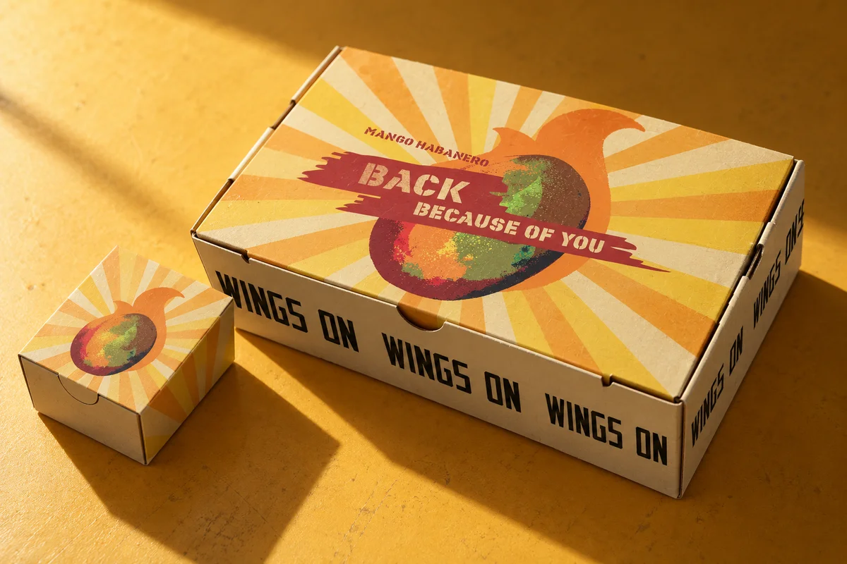 Mango campaign / takeout packaging for Wingstop.