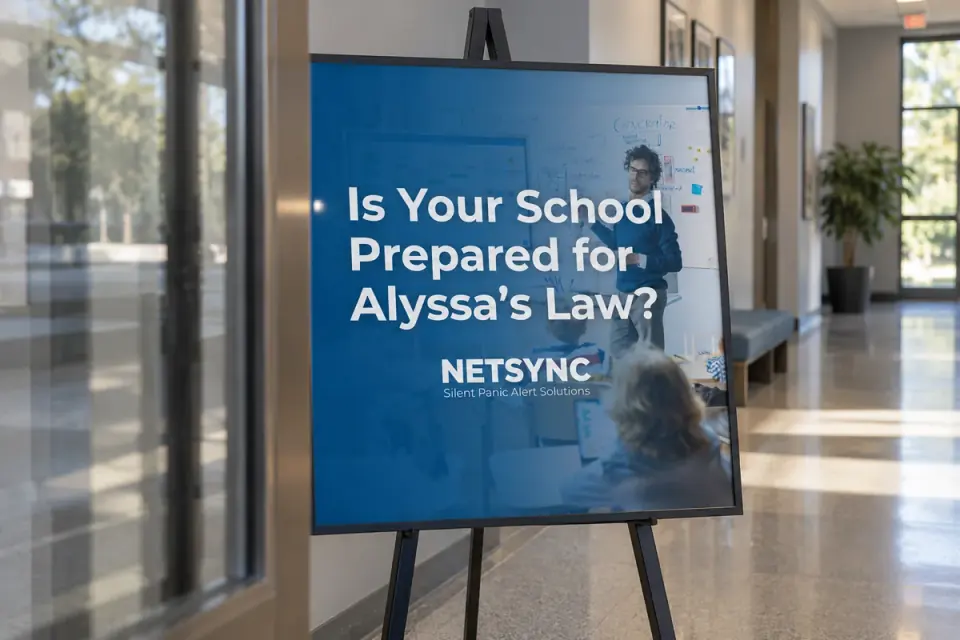 Alyssa’s Law / NetSync hallway notice for NetSync.