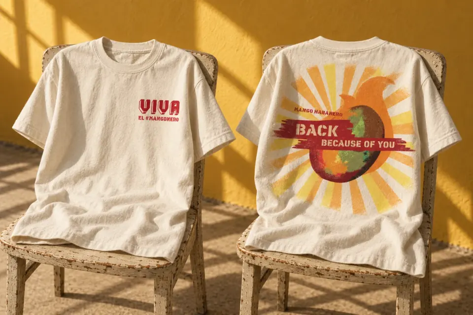 Mango campaign / cotton shirt front and back for Wingstop.